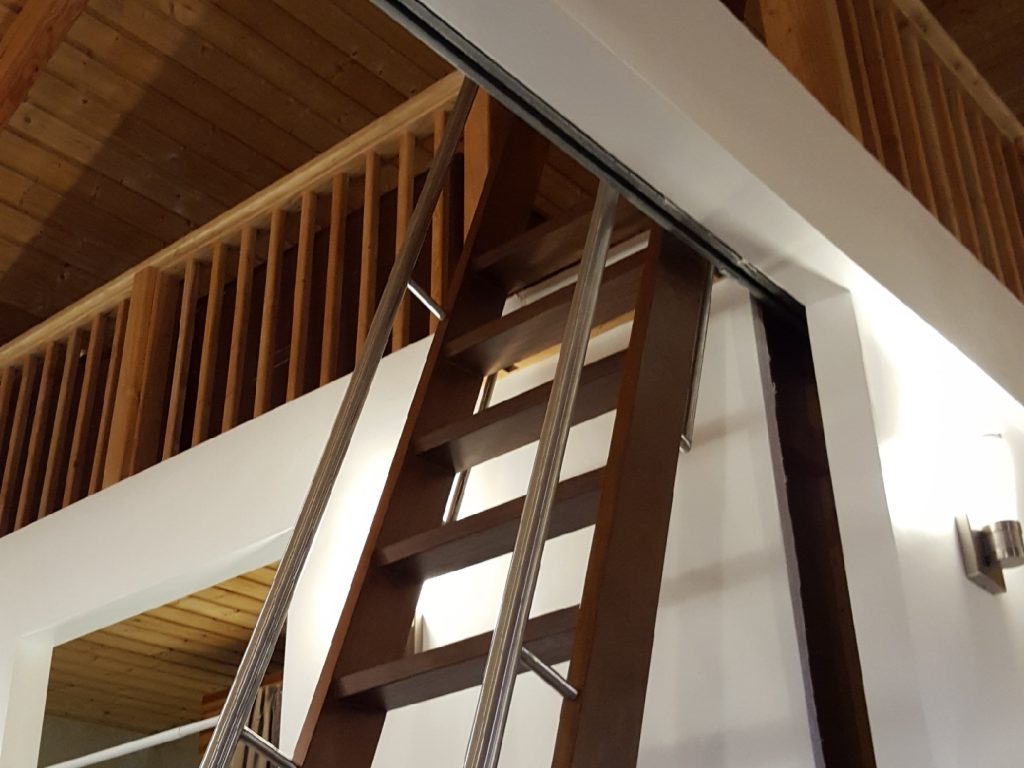 Custom railing for loft ladder