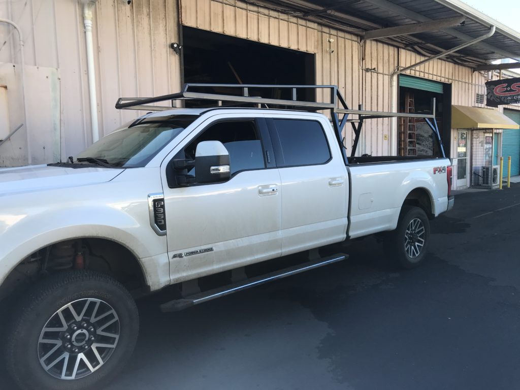 Custom truck rack on pickup truck