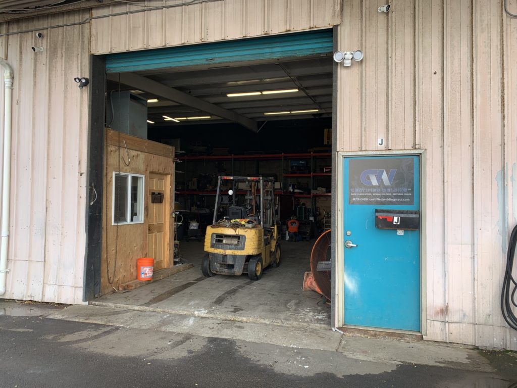 Certified Welding Maui front of shop