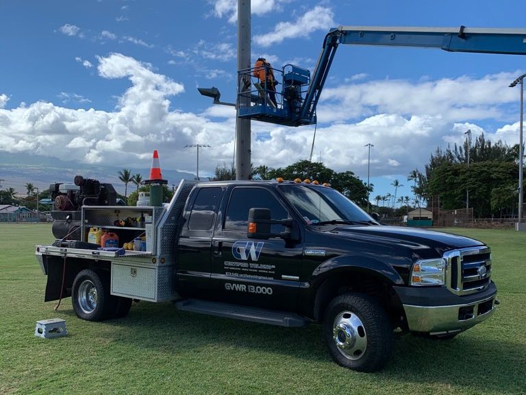 Mobile welding rig on a jobsite